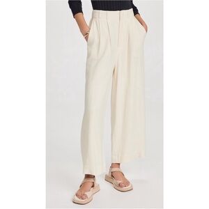 Z Supply Farah Wide-Leg White Pants | High Rise Coastal Chic Size S